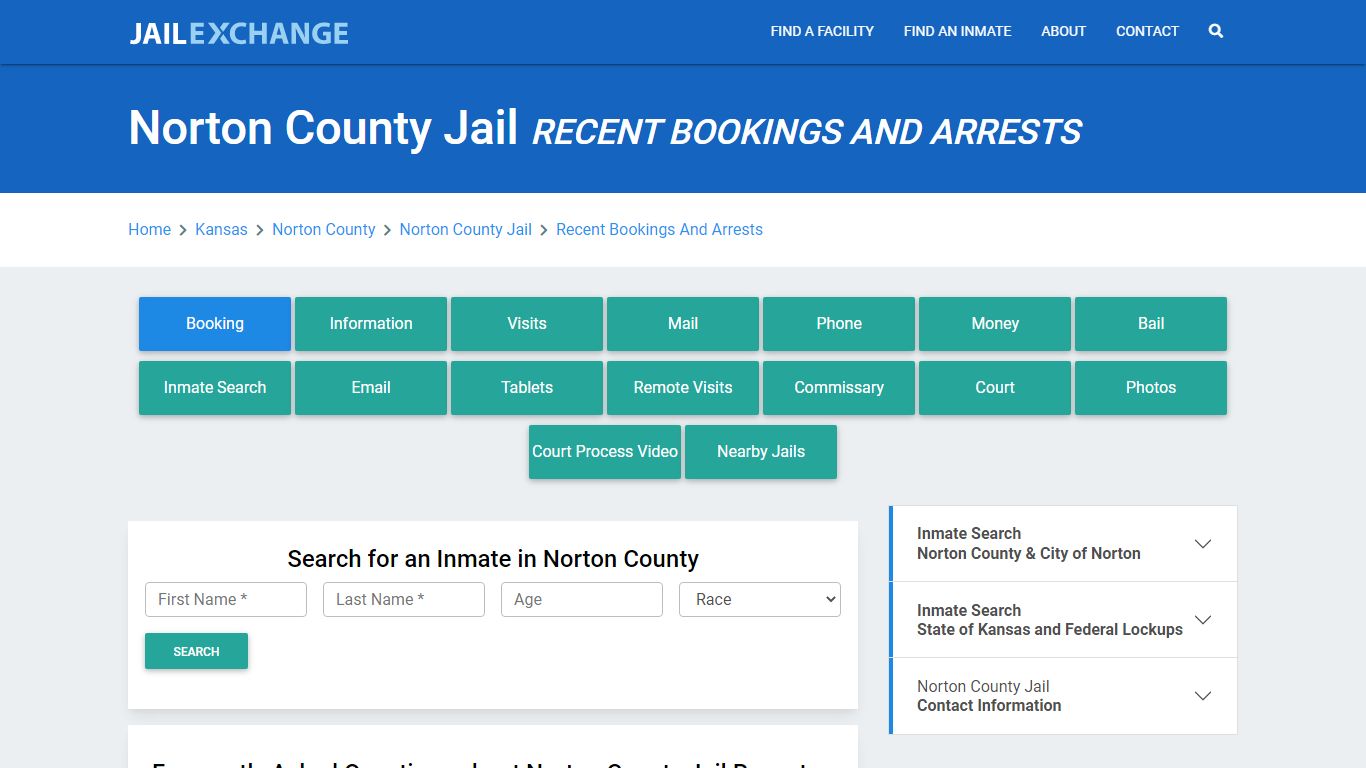 Norton County Jail Recent Bookings And Arrests - Jail Exchange